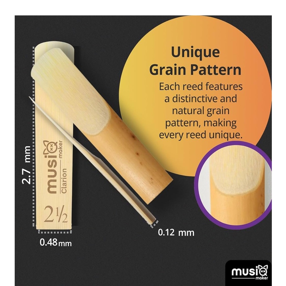 Musiq Maker Bb Clarinet Reeds 2.5 Strength - Picture 3 of 4